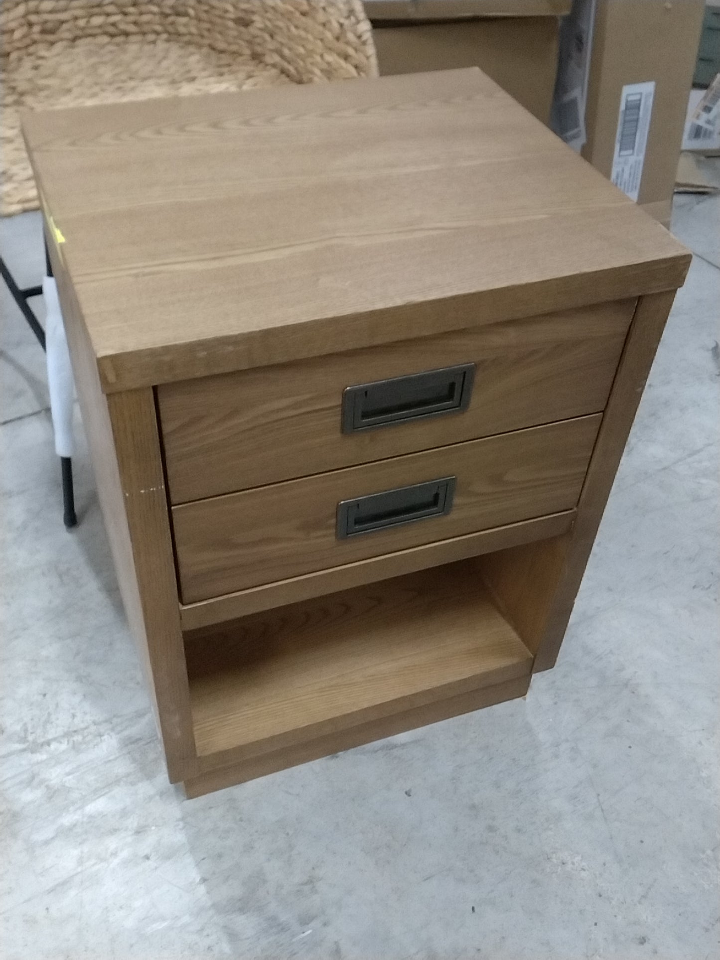 Bourne Accent Table Natural (FA) - Threshold: Sturdy Furniture with Shelf & Drawers