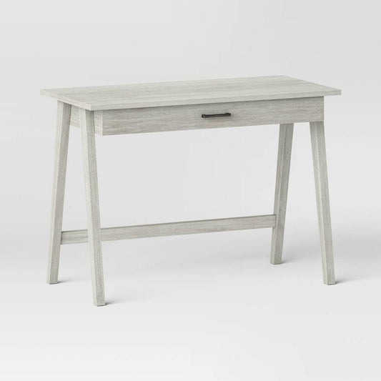 Paulo Wood Writing Desk With Drawer Weathered White - Threshold™: Sleek Home Office Furniture, Laminate Surface, Metal Hardware : Target