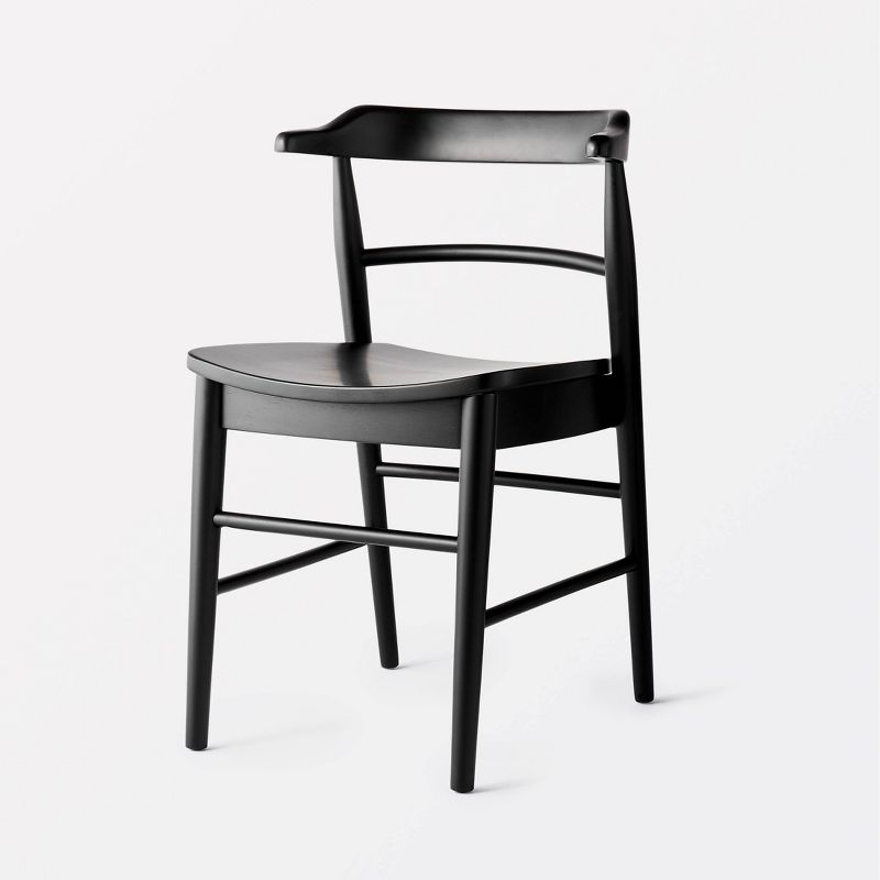 Kaysville Curved Back Wood Dining Chair Black (fa) - Threshold™ Designed With Studio Mcgee: Rubberwood Frame, Armless Design : Target