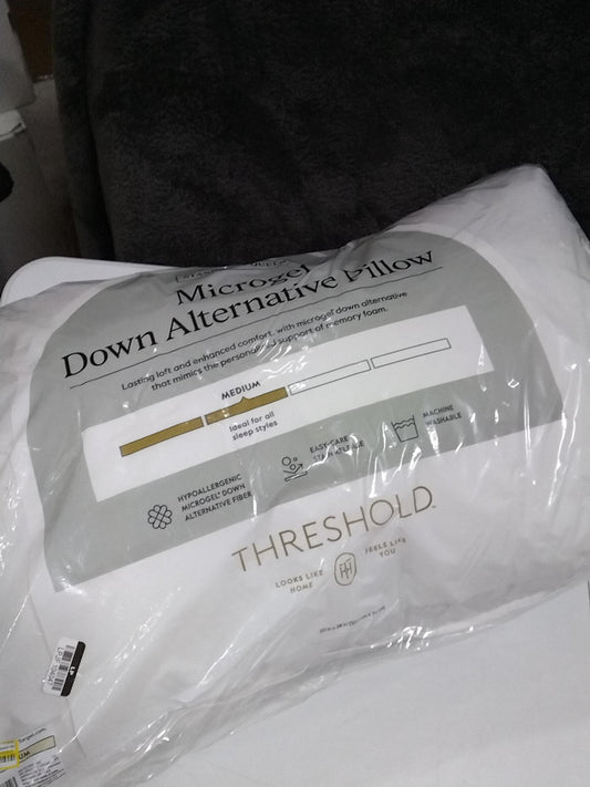 Standard/Queen Machine Washable Medium Microgel Down Alternative Bed Pillow - Threshold