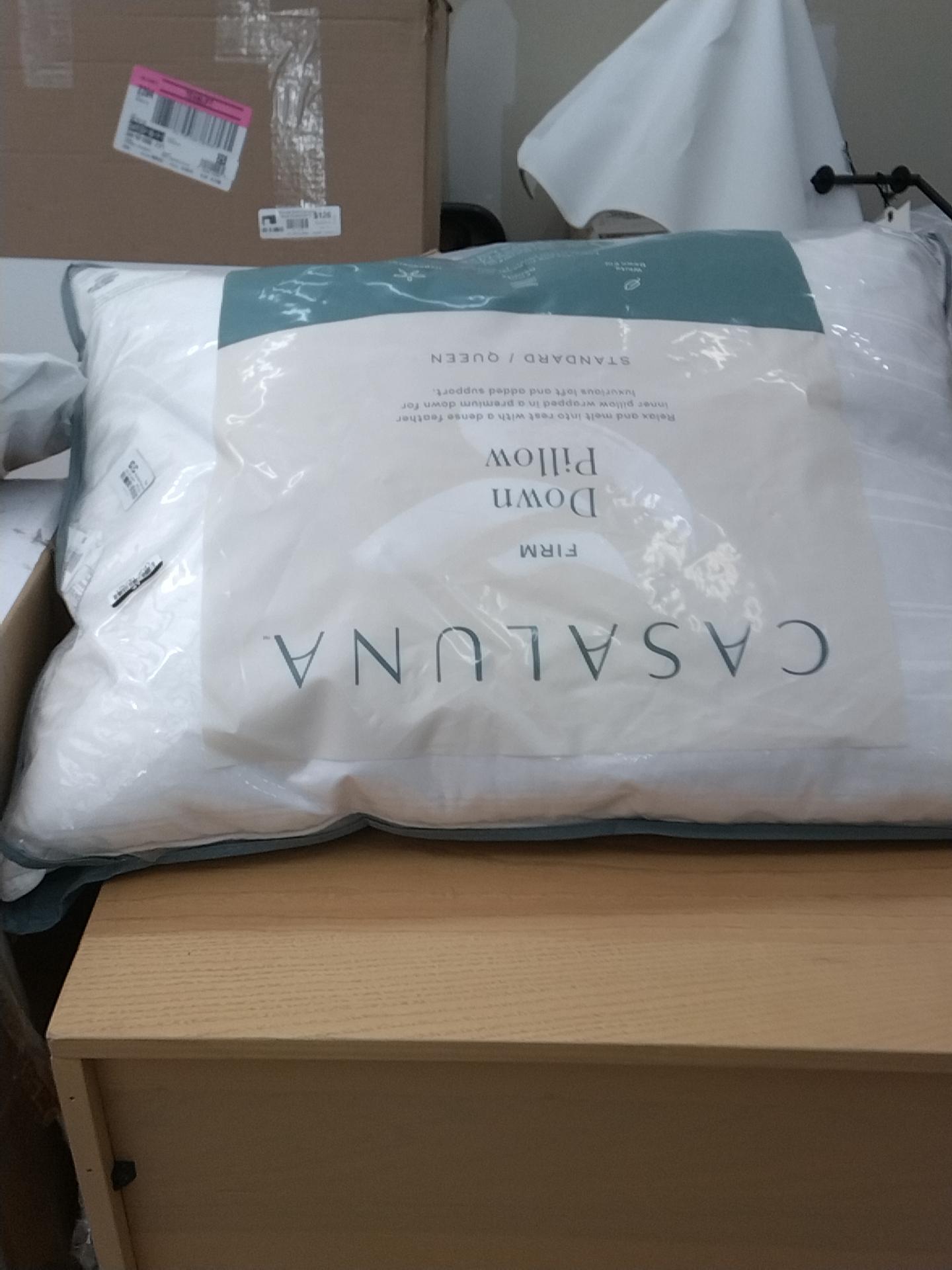 Standard/Queen Machine Washable Firm Down Bed Pillow - Casaluna
