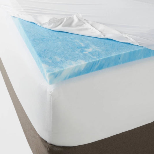 Twin 2" Cool Touch Memory Foam Mattress Topper - Threshold: CertiPUR-US, Moisture-Wicking, Fits 16" Depth