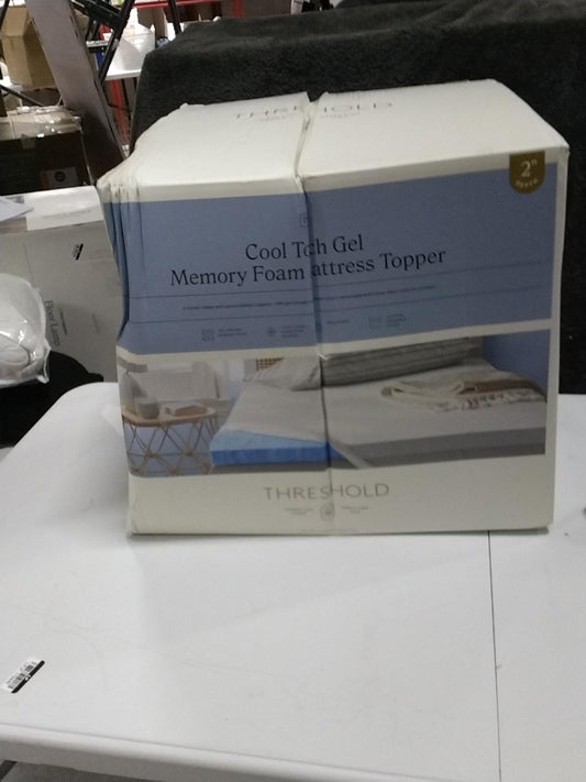 Twin 2" Cool Touch Memory Foam Mattress Topper - Threshold: CertiPUR-US, Moisture-Wicking, Fits 16" Depth