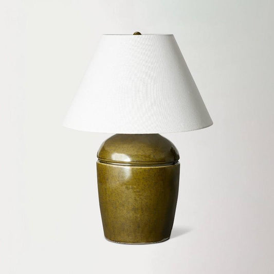 Medium High Gloss Ceramic Table Lamp Green - Threshold designed with Studio McGee