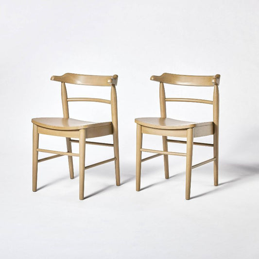 2pk Kaysville Curved Back Wooden Dining Chairs Gray Wash - Threshold™ Designed With Studio Mcgee : Target