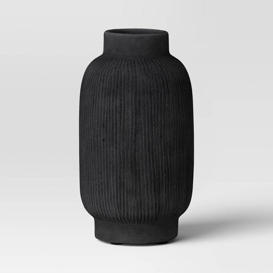 Tall Ceramic Vase Black - Threshold™: Watertight Tabletop Decor, Spot Clean, 12.5" Height : Target