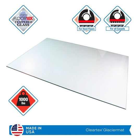 Floortex - 36"x42" Glaciermat Heavy Duty Glass Chair Mat For Hard Floors & Carpet Crystal Clear : Target