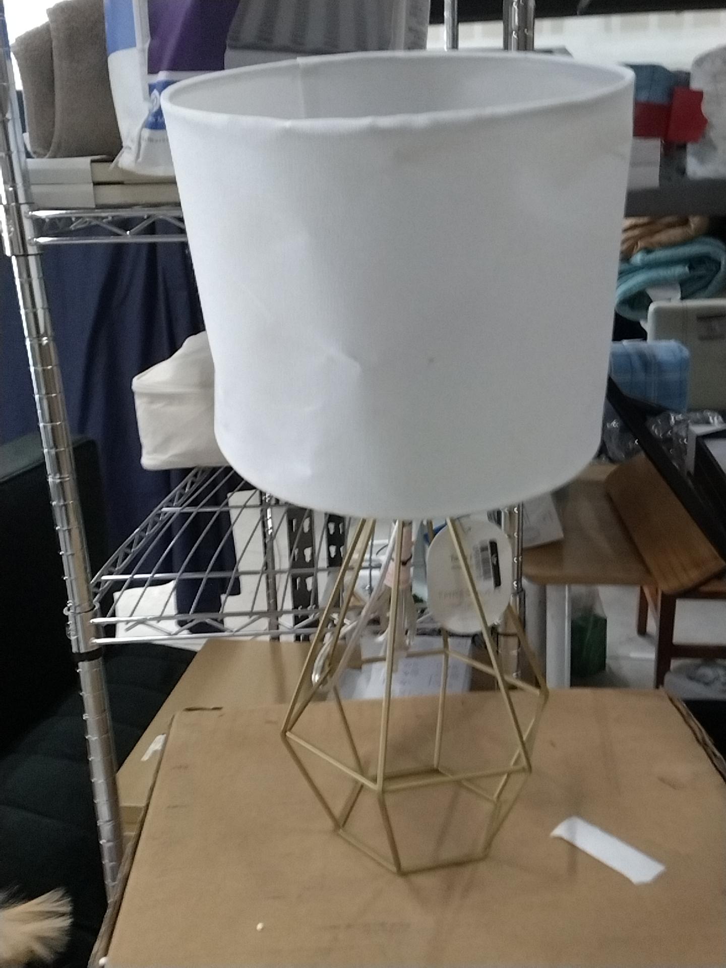 21.5"x11" Large Geo Table Lamp Brass - Threshold