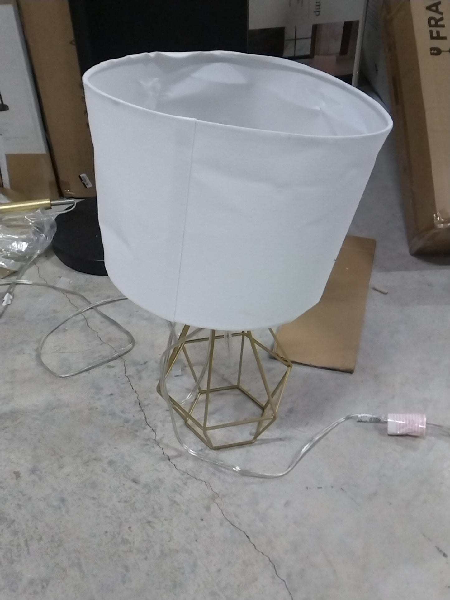 21.5"x11" Large Geo Table Lamp Brass - Threshold