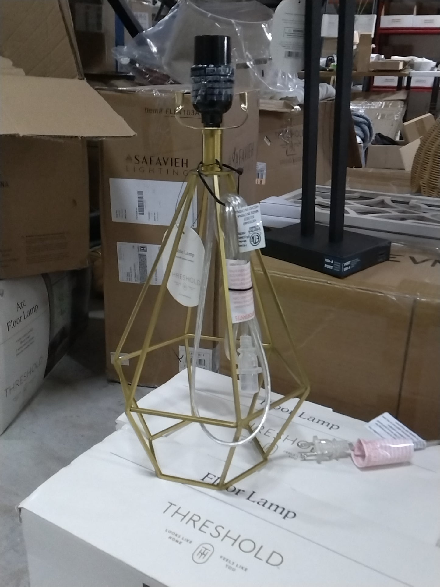 21.5"x11" Large Geo Table Lamp Brass - Threshold