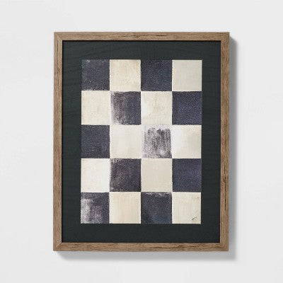 16" x 20" Checkerboard Framed Wall Art - Threshold designed with Studio McGee: Modern Geometric Decor, Sawtooth Back
