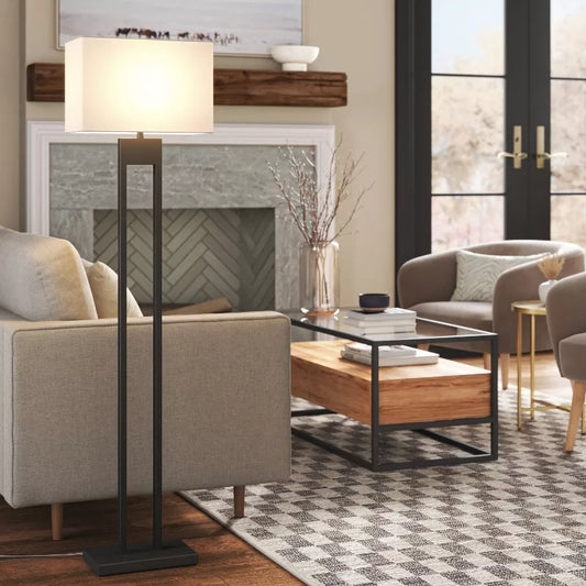 62"x8" Weston Window Pane Floor Lamp Black - Threshold: Modern Standing Light for Living Room