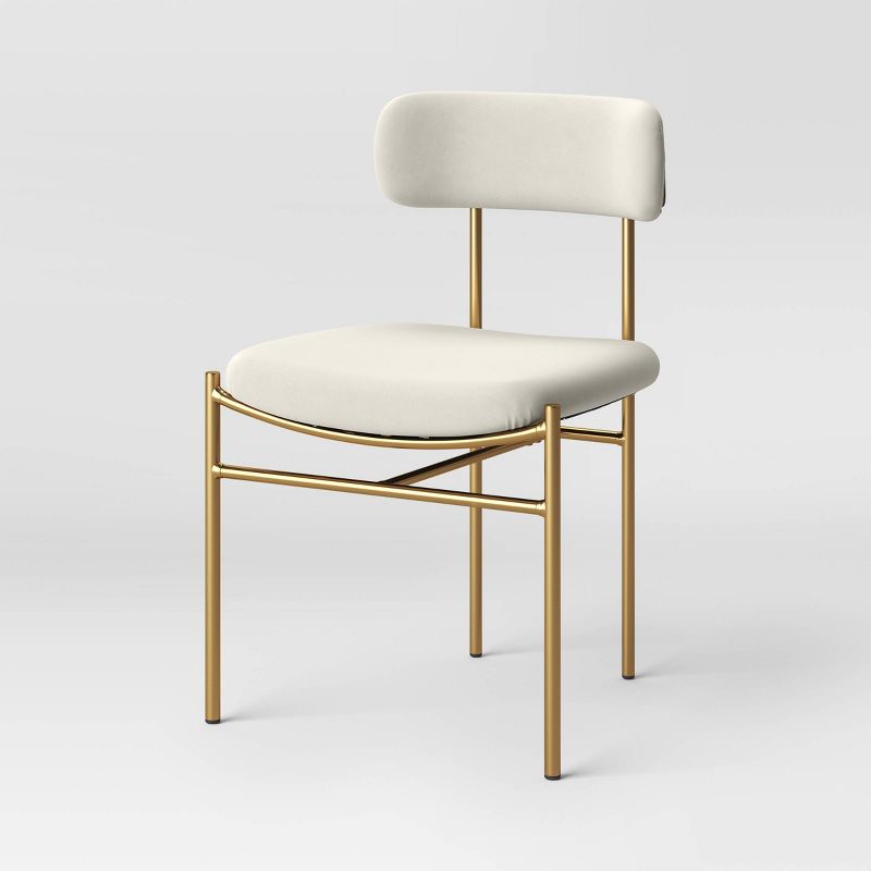 Orion Luxe Dining Chair with Brass Legs Gray Velvet - Threshold