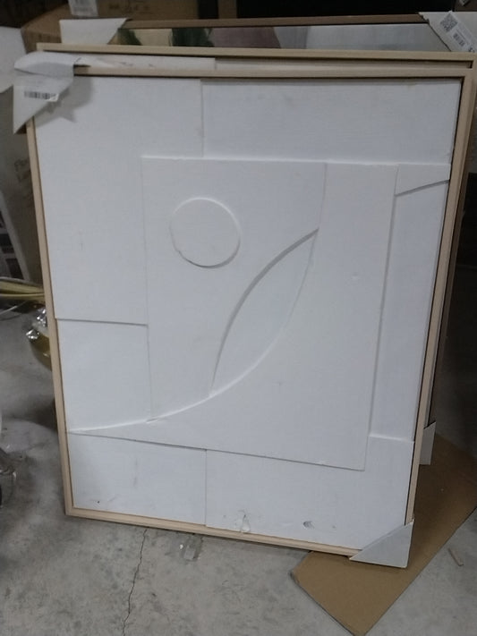 24" x 30" Dimensional II 3D Framed Wall Sculpture with Sand texture - Threshold: Modern Canvas Art, Polystyrene Frame