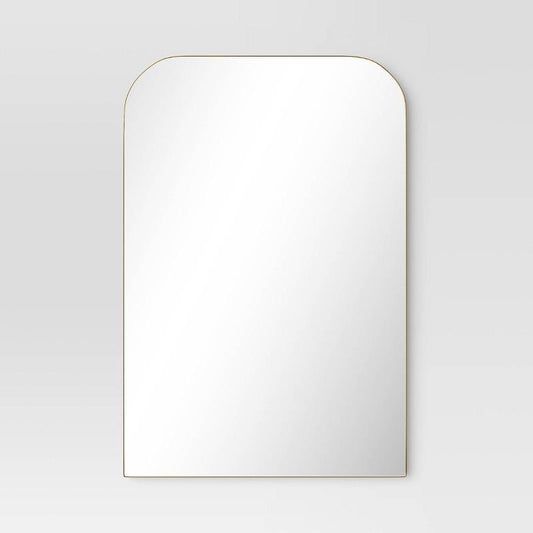 24" x 36" Infinity Mantle Mirror Brass - Threshold: Rust-Resistant, Wall Mount, Modern Decor