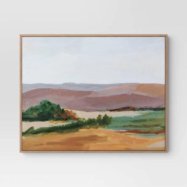 30" x 24" Landscape Framed Canvas Natural - Threshold