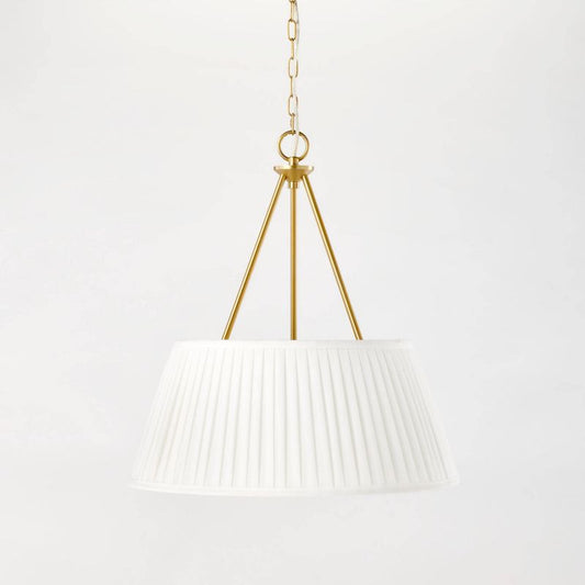 Pendant with Pleated Shade Ceiling Light White - Threshold designed with Studio McGee: Elegant Iron & Cotton Fixture, UL Listed