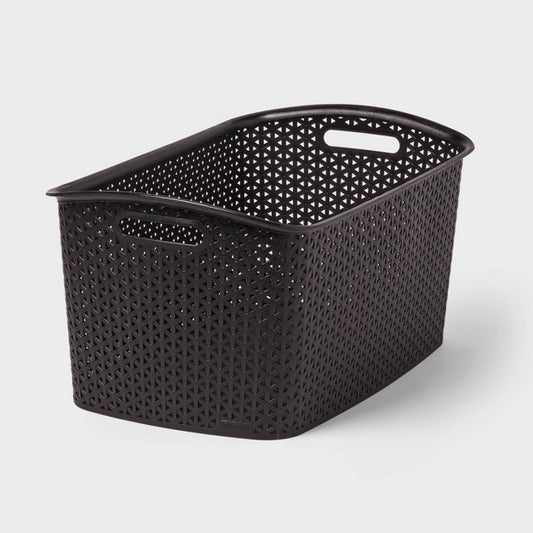 Y-Weave Jumbo Decorative Storage Basket Black - Brightroom: Portable, Nesting, Bin, 44L Capacity, Rectangle