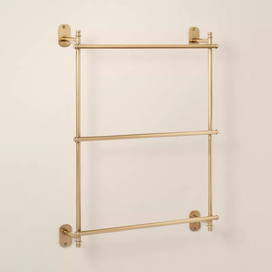 Wall-Mounted Brass Ladder Towel Rack Antique Finish - Hearth & Hand with Magnolia