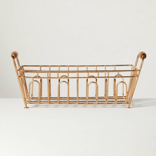 Metal Drying Rack Copper Finish - Hearth & Hand™ With Magnolia: Freestanding Iron & Wood, Countertop Kitchen Organizer : Target
