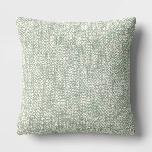 Textured Woven Cotton Square Throw Pillow Green - Room Essentials™: Dobby Cotton, Indoor Decorative Accent, Polyester Fill : Target