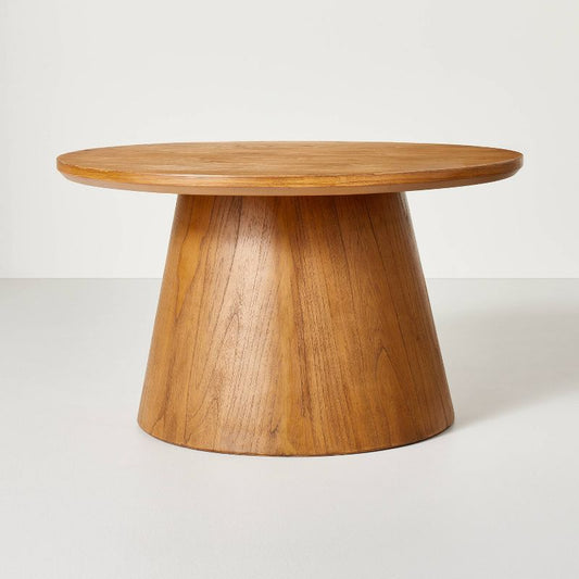 Wooden Round Pedestal Coffee Table - Aged Oak - Hearth & Hand™ With Magnolia: Pre-assembled, Farmhouse Style : Target