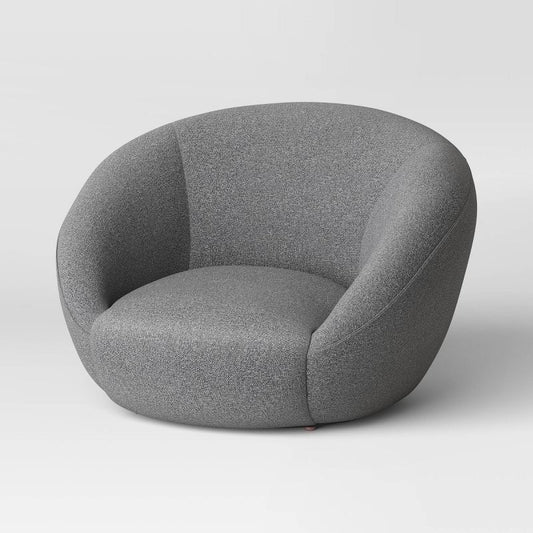 Round Swivel Chair Gray - Room Essentials™: Upholstered, No Assembly, Polyester, Rubberwood : Target