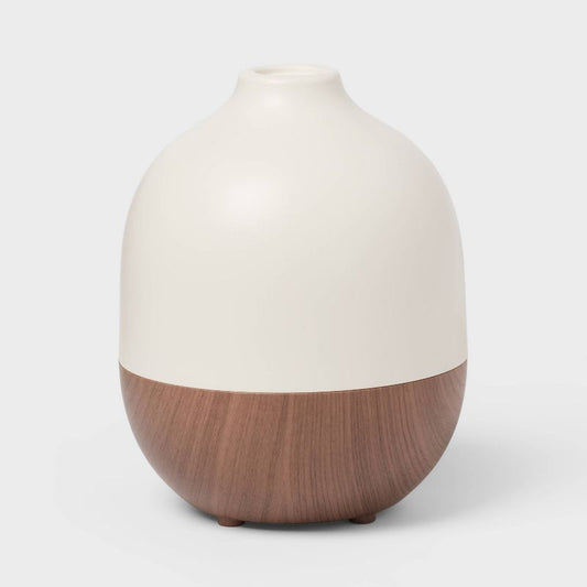 White Top And Woodgrain Base 300ml Large Diffuser - Threshold™: Ultrasonic Aroma, 8hr Run Time, Auto Shut-off : Target