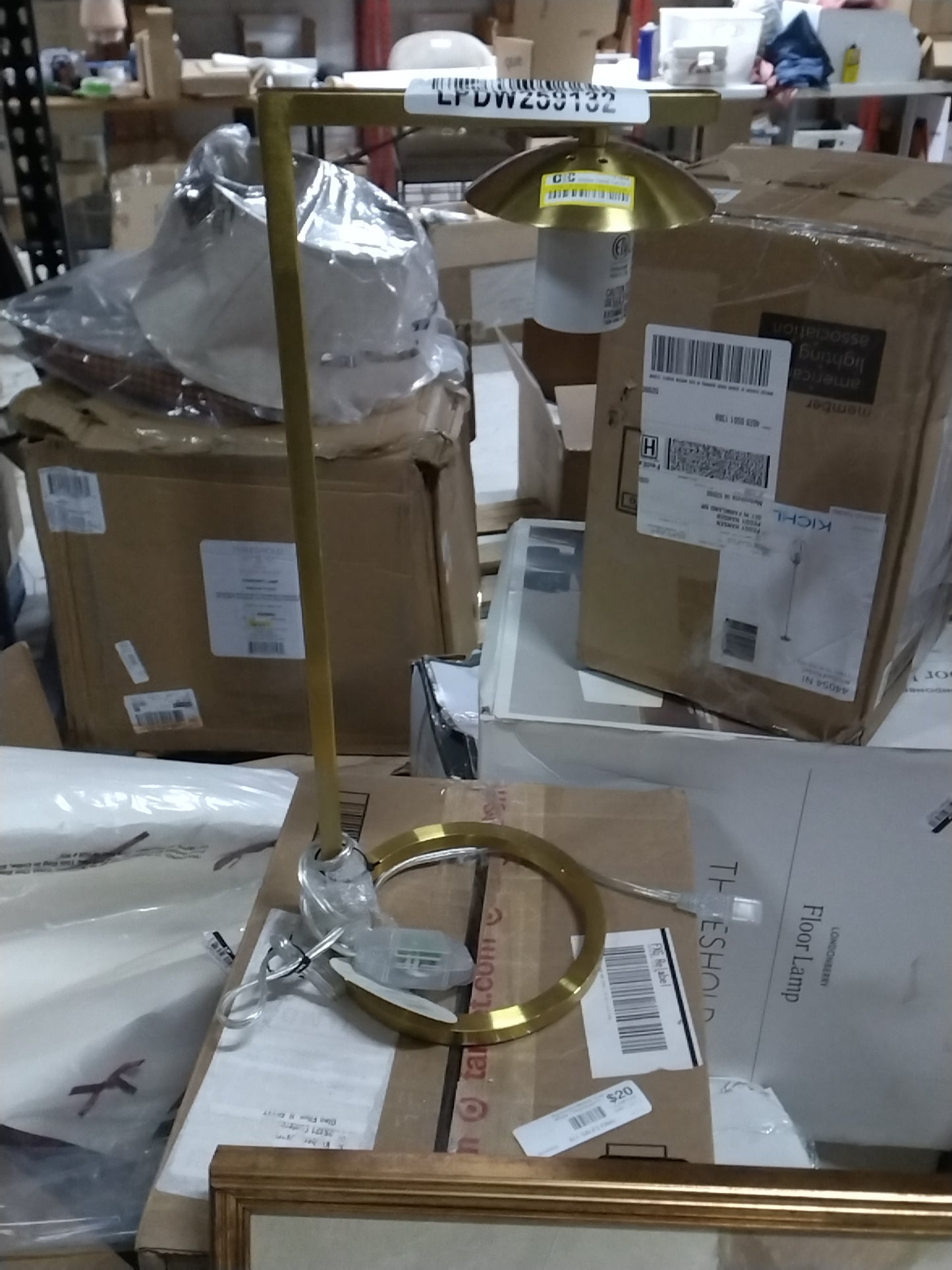 Globe Desk Lamp White - Threshold: Brass-Finish, Dimmable Rotary Switch, ETL Listed