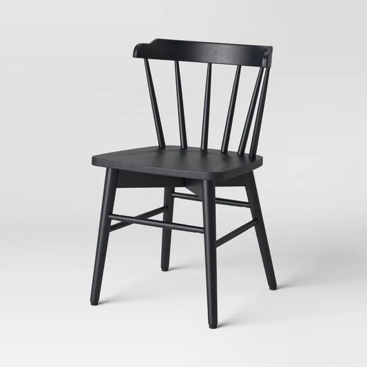Wooden Barrel Dining Chair Black (KD) - Threshold: Curved Back, Wood Frame, Non-Marking Feet Levelers
