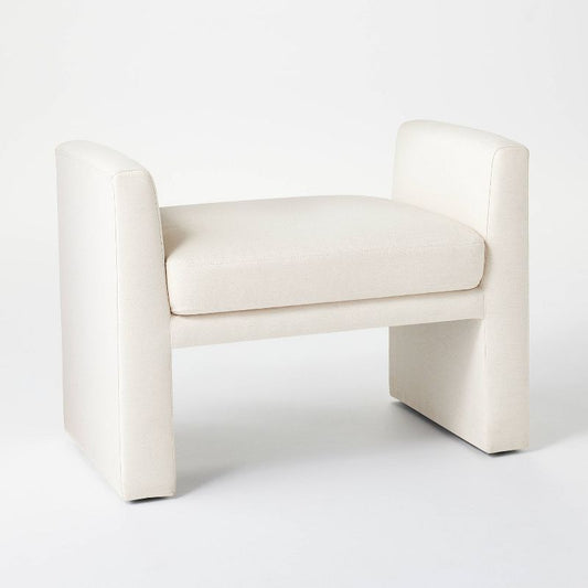 Vernon Ottoman Linen - Threshold™ Designed With Studio Mcgee: Upholstered Bench, No Assembly Required : Target