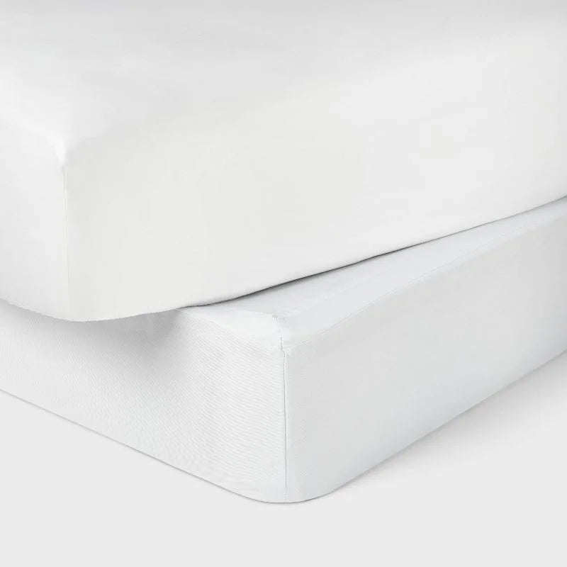 Queen Box Spring Cover White - Threshold: Recycled Polyester, Twill, STANDARD 100 by OEKO-TEX