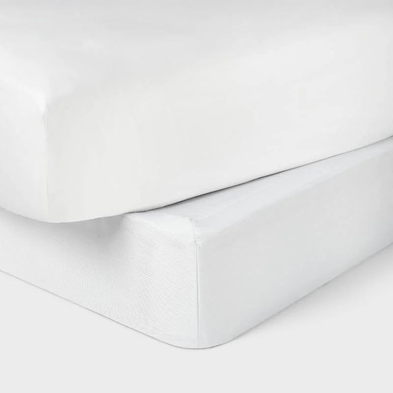 King Box Spring Cover White - Threshold: Recycled Polyester, Twill, STANDARD 100 by OEKO-TEX