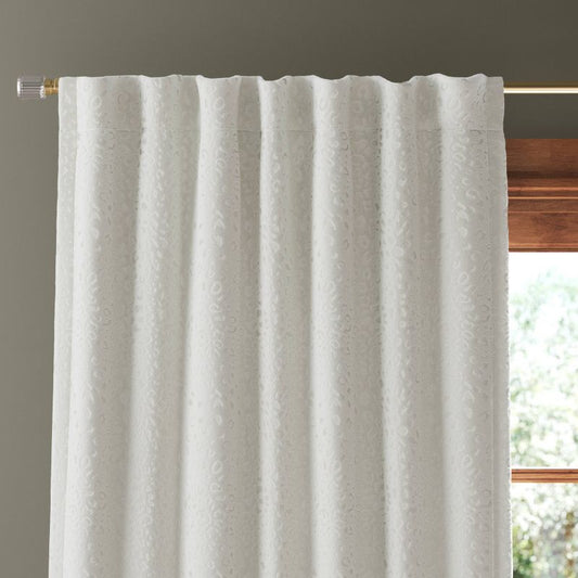 50"x84" Blackout Embossed Velvet Curtain Panel Ivory - Threshold™: Tiger Print, Recycled Polyester, Uv Protection : Target