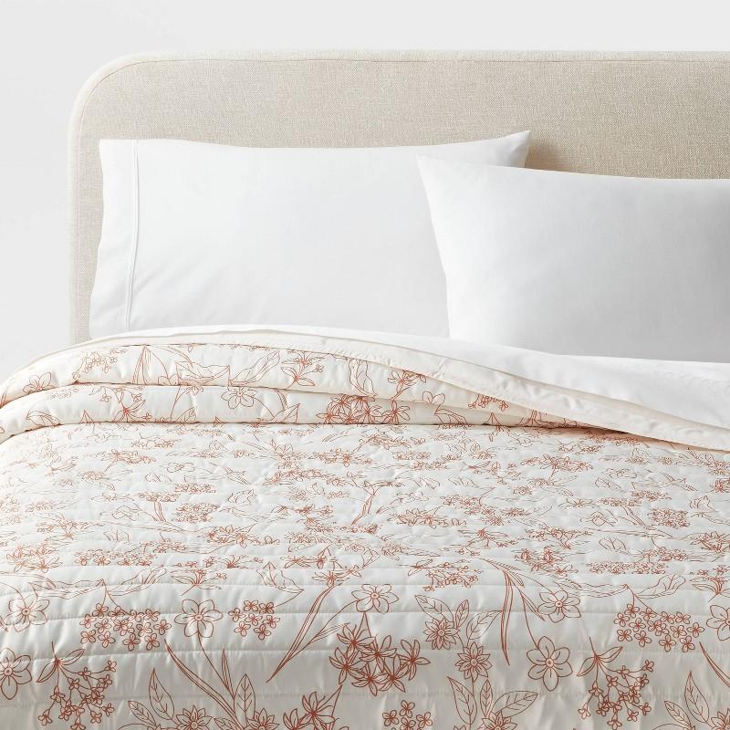 Full/Queen Satin Quilt Copper - Room Essentials: Midweight Sateen Coverlet, Machine Washable, OEKO-TEX Certified