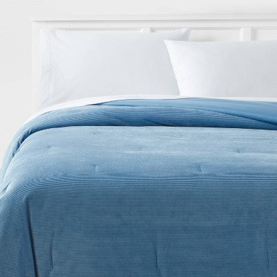 Twin/Twin Extra Long Corduroy Plush Comforter Ivory - Room Essentials: Eco-Friendly, Lightweight, Teen Bedding