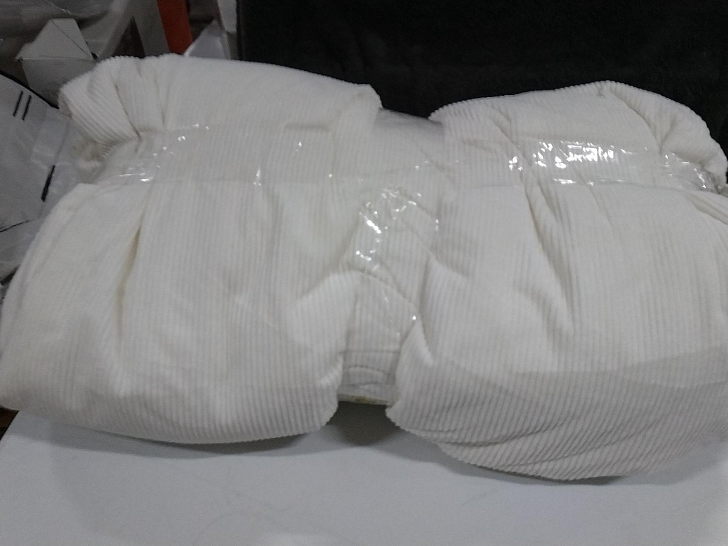 Twin/Twin Extra Long Corduroy Plush Comforter Ivory - Room Essentials: Eco-Friendly, Lightweight, Teen Bedding