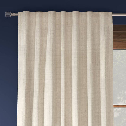 50"x63" Blackout Textured Plaid Curtain Panel Ivory - Threshold™: Room Darkening, Oeko-tex Certified, Indoor Use : Target