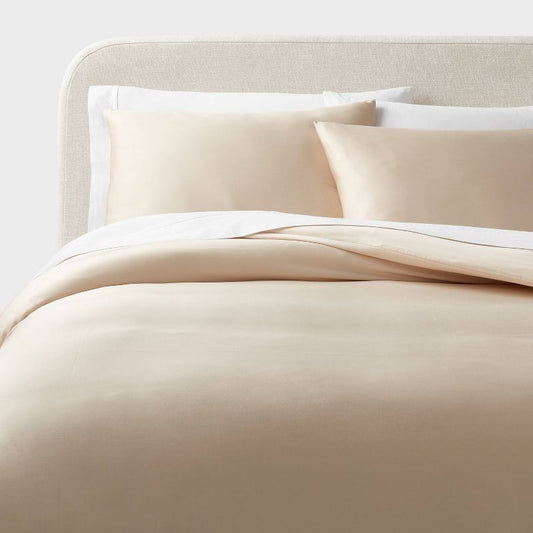 King Tencel™ Duvet Cover And Sham Set Khaki - Threshold™: Oeko-tex Certified, 320 Thread Count, Cooling Fabric, Zippered : Target