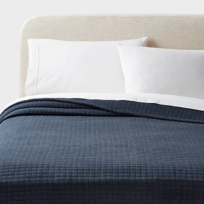 King Jersey Quilt Oatmeal Heather - Threshold: Knitted Coverlet, Heavyweight, Machine Washable