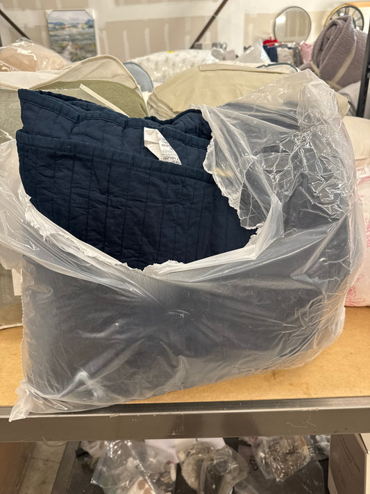 Full/Queen Washed Cotton Sateen Quilt Dark Navy - Threshold: OEKO-TEX Certified, Midweight Bedspread