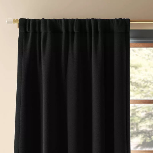 50"x63" Blackout Henna Window Curtain Panel Black - Threshold: UV Protection, Solid Sateen, OEKO-TEX Certified