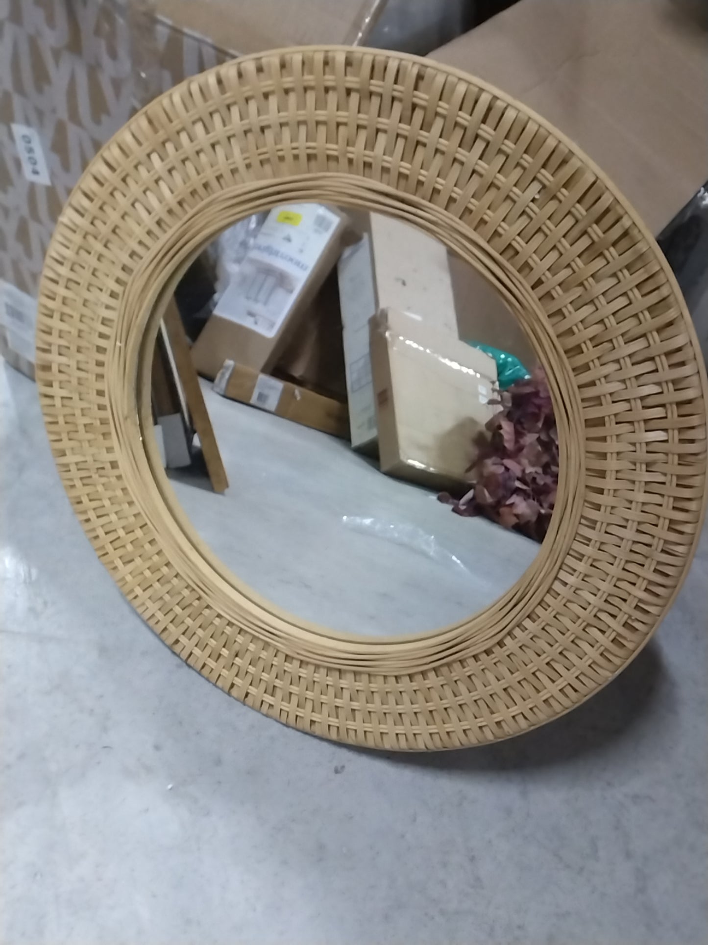 Bamboo Breeze Natural Woven Framed Wall Mirror Brown - StyleCraft