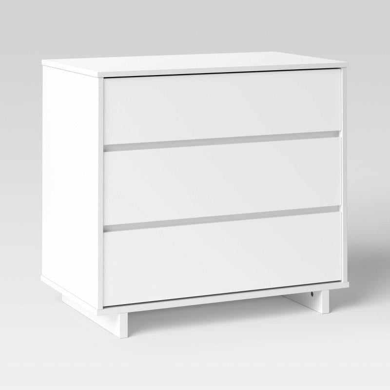 Modern 3 Drawer Dorm Dresser White - Room Essentials: Laminated, CARB Certified, Includes Anti-Tip Hardware