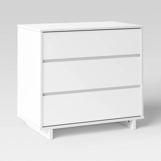 Modern 3 Drawer Dorm Dresser White - Room Essentials: Laminated, CARB Certified, Includes Anti-Tip Hardware