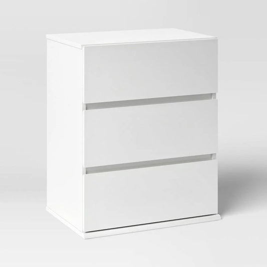 3 Drawer Modular Dresser Chest White - Room Essentials: Laminate Finish, Particle Board Frame, Modern Style