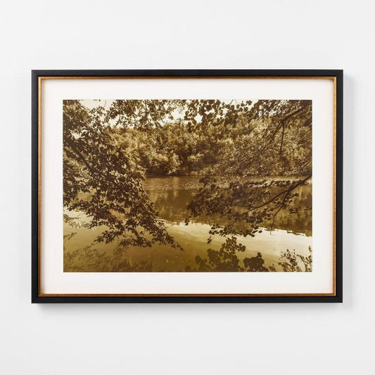 24"x18" Abstract Lake Framed Wall Art - Threshold™ Designed With Studio Mcgee: Modern Decor, Polystyrene Gold & Black Frame : Target