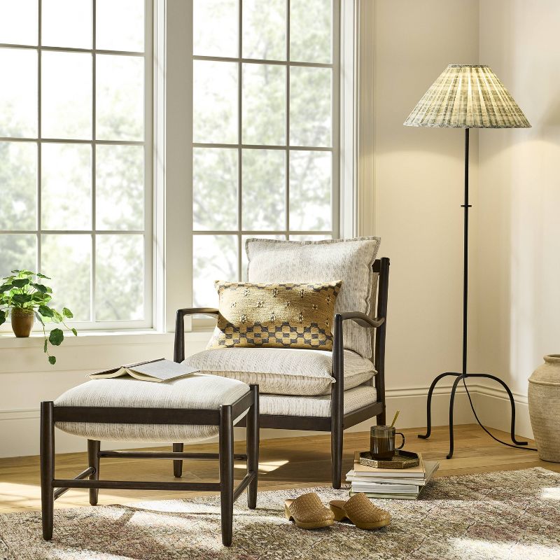 Metal Floor Lamp With Green Pleated Plaid Shade - Threshold™ Designed With Studio Mcgee: Etl Listed, 62.5" Height : Target