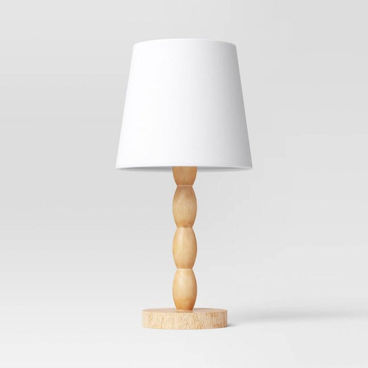 Turned Wood Stick Lamp Brown - Room Essentials: Modern Accent Table, ETL Listed, No Bulb Included