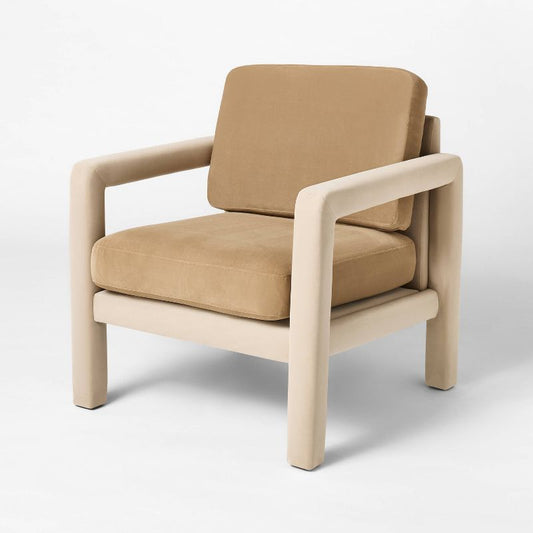 Upholstered Sculptural Accent Chair Brown (fully Assembled) - Threshold™ Designed With Studio Mcgee: Polyester, Hardwood Frame : Target